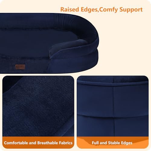 Dwanton Orthopedic Waterproof X-Large Dog Bed Sofa, Gel Memory Foam, 45" - Image 5