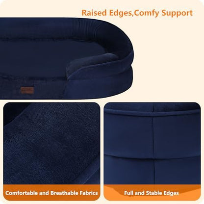Dwanton Orthopedic Waterproof X-Large Dog Bed Sofa, Gel Memory Foam, 45" - Image 5