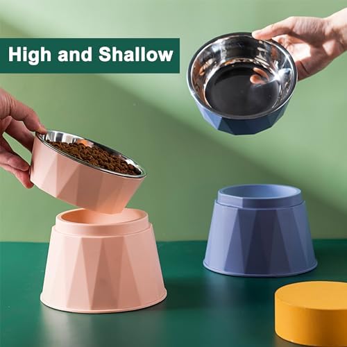 Elevated Cat Bowls for Food and Water, Raised Cat Food Bowls Beneficial for Digestion, Resonable Height, Whisker-Relief, Easy to Clean, 13oz(White) - Image 4