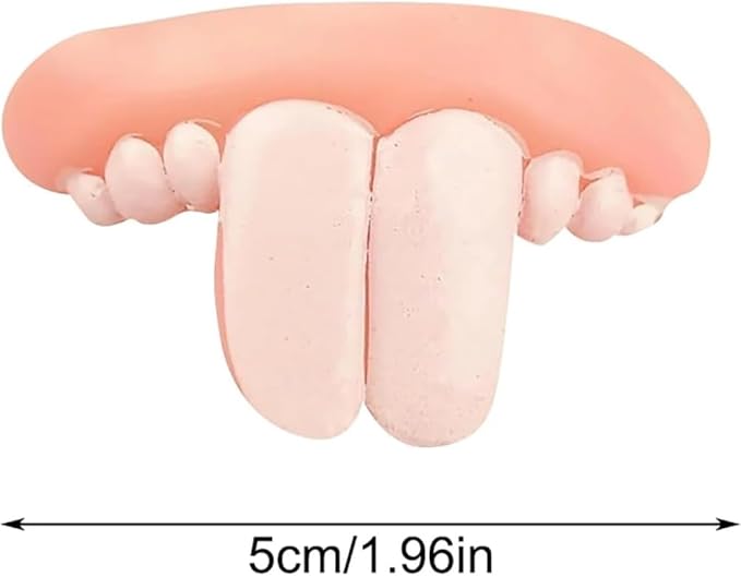 2Pcs Funny Dog Silicone Dentures, Fake Teeth Chew Toys for Pet Decorating, Easy to Apply