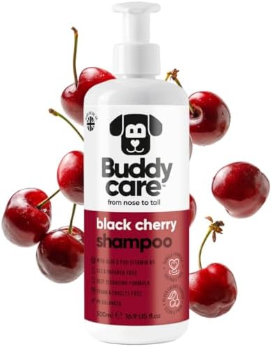 Black Cherry Dog Shampoo by Buddycare | Dry Skin & Itchy Skin Relief for Smelly Dogs | Deep Cleansing for Dogs Puppy Sensitive Skin | Dog Shampoo & Conditioner | with Aloe & Vitamin B5 (16.90oz) by Unknown