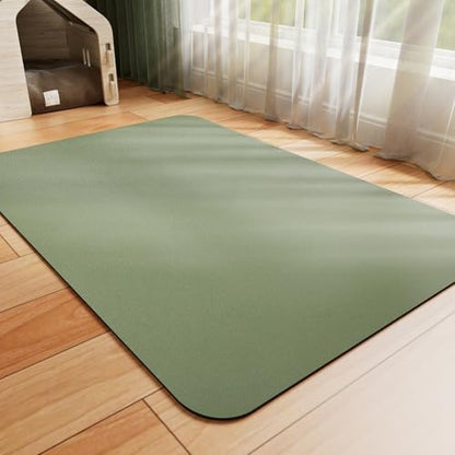 HotLive Dog Food Mat - Absorbent Cat Mat for Food and Water, No Stains Pet Feeding Bowl Mat, Easy to Clean Pet Placemats, Quick Dry Dog Water Dispenser Mat for Messy Drinkers | Green 18"x 28" by HotLive