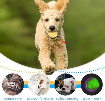 LECHONG Glow Dog Ball, 2.5” Squeaky Dog Toy Ball, Dog Rubber Ball Toys for Small and Medium Dogs, Durable Dog Fetch Toys Puppy Chew Toys Pack of 6 - Image 6