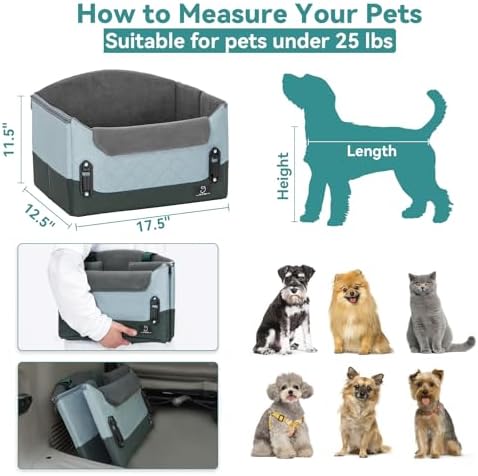 A 4 Pet Dog Car Seats for Small Dogs, Under 25 lbs, Patent Buckles - Image 4