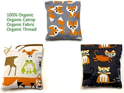 Organic Catnip Toys, Made with GOTS Certified Organic Fabric, Organic Catnip, Organic Thread, One package of 3 toys, Handmade in the USA - Image 3
