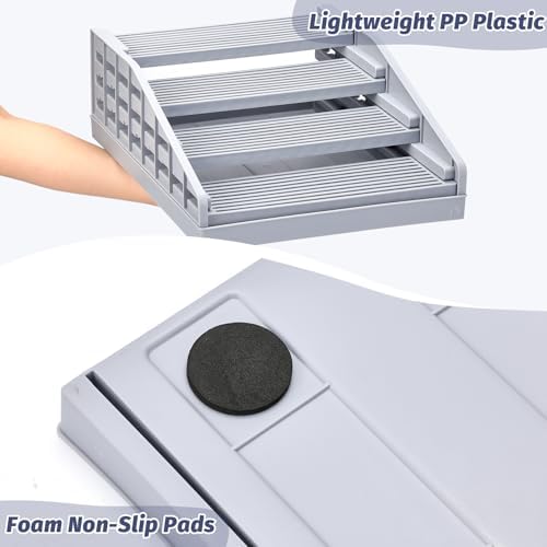 Cat Litter Box Steps, Adjustable 4-Layer, 12.5x16.5x5.5in, Grey - Image 6