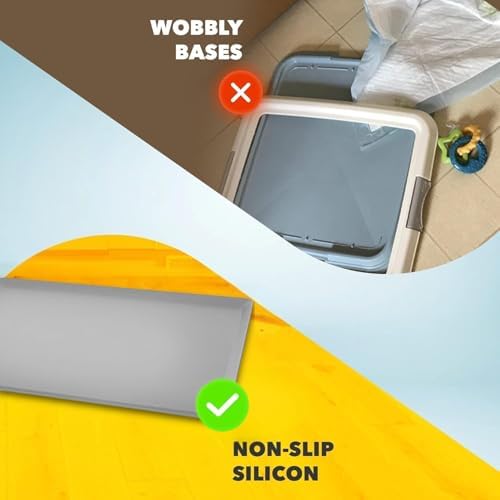 Dog Pee Pad Holder - Fits Up to 24” x 24” Pee Pad - 1 Pack - Light Grey - Image 2