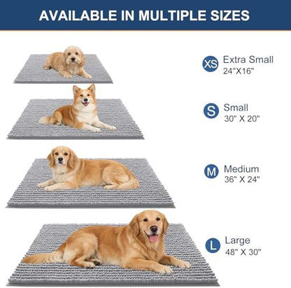 OLANLY Dog Door Mat for Muddy Paws 44x32, Extra Absorbent Chenille Mud Mat - Image 2