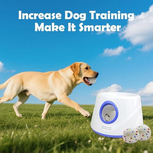 MEKAPLE Automatic Dog Ball Launcher, Upgraded Interactive Dogs Balls Thrower for Small Dogs, Distance Adjustable Mental Stimulating Dog Toys with 4 Durable Etpu Balls 2.2 Inch (Blue) - Image 6
