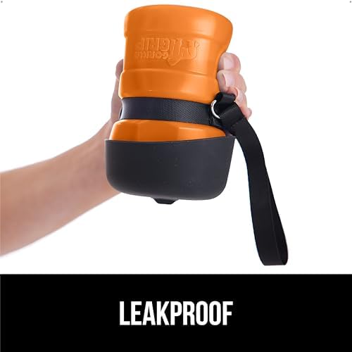 GORILLA GRIP Portable Dog Water Bottle, Food Grade Silicone, 12oz Orange - Image 4