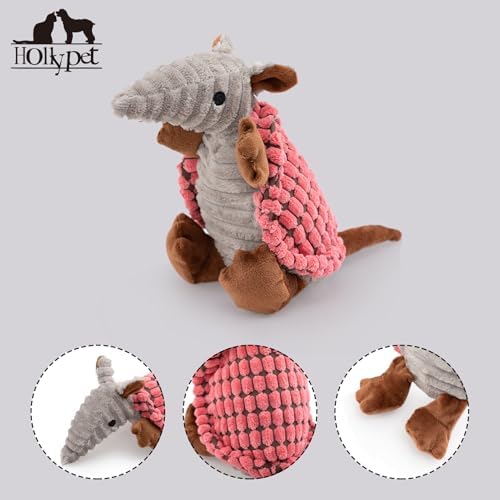 Hollypet Armadillo Squeaky Puppy Dog Toys for Small Medium Dogs, 8" - Image 3
