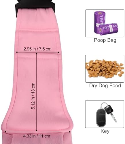 PETLOFT Reversible Dog Cat Sling Carrier, Small Dog Carrier, Adjustable Dog Sling, Hands Free Cross Body Carrier with Collar Hook for Dog/Cat/Bunny up to 11lb (Light Pink) - Image 6