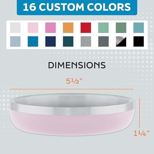 Master Pet Supply Stainless Steel Cat Bowls 9 oz Heavy Duty Rose Quartz - Image 5