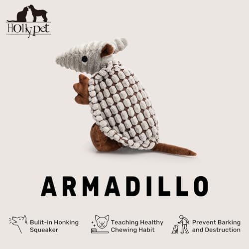 Hollypet Armadillo Squeaky Puppy Dog Toys for Small Medium Dogs, 8" - Image 4