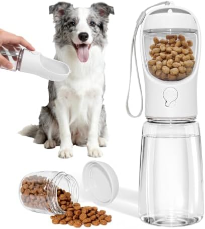 Portable Dog Water Bottle with Food Container, Drinking Bottle for Travel by Liphier