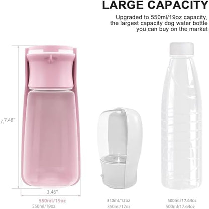 Portable Dog Small Animals Water Bottle for Walking 19 OZ or 12 OZ Pet Water Bottles for Puppy Medium Large Dogs Little Animals Water Dispenser Dog Small Animals Water Bowl - Image 5