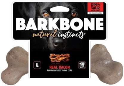 Pet Qwerks Dinosaur BarkBone - Nylon Dog Bone for Aggressive Chewers - Bacon Flavor - 9.75" - Image 3