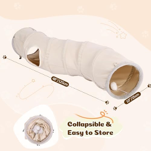 Ownpets S-Shape Cat Tunnel Toy 48"L x 10"D, for Cats, Puppies & Small Pets - Image 6