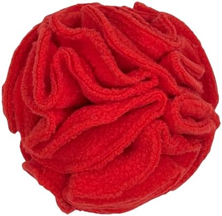 Glory To Dog Puppy/Small Breed Snuffle Dog Puzzle Ball Toy Red with Crinkle by GloryToDog