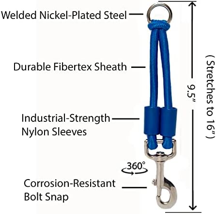 BUNGEE DOG LEASH EXTENSION – Patented Shock Absorber Attachment Protects You and Your Dogs – Works with ANY Leash & Collar or Harness – a MUST for Retractable Leashes – PICK SIZE/COLOR BELOW - Image 4