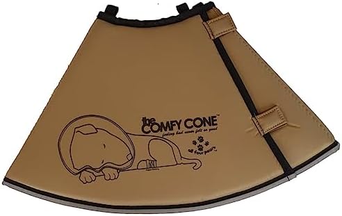 All Four Paws Comfy Cone Pet Cone for Dogs, Cats, X-Small, Tan - Comfortable Soft Dog Cone Collar Alternative for After Surgery, Wound Care, Spay, Neuter - Dog and Cat Recovery Elizabethan-Collar by AllFourPaws