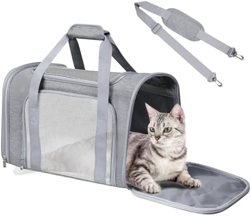 Large Cat Carrier Soft Up to 28 Lbs, Breathable Pet Bag with Steel Frame by Alwaysstandbehindyou