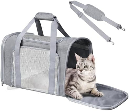 Large Cat Carrier Soft Up to 28 Lbs, Breathable Pet Bag with Steel Frame by Alwaysstandbehindyou