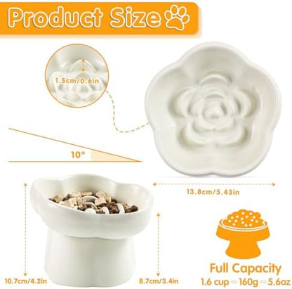 Cat Slow Feeder Bowl Set,1 Pcs Pastel Series Cat Plate for Dry and Wet Food - Image 2