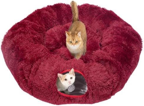 Avont Cat Tunnel Bed, Washable Cushion, Large 3-in-1 Play Tube for Cats by Avont