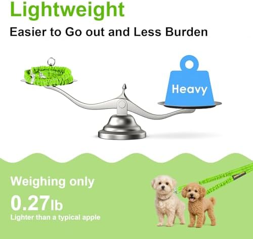 MingXpet 2 Dog Leash, Dog Leash for 2 Dogs, 360° Swivel No Tangle Double Walking Training Leashes for Large Dogs that Pull, Comfortable Shock Absorbing Reflective Bungee, Green - Image 6
