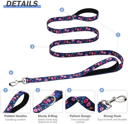 Hikiko 6FT Dog Leash Padded Double Handle with Designed Pattern - Image 5