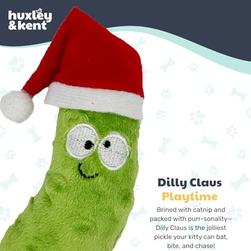 Huxley & Kent Plush Crinkle Catnip Cat Toy, Dilly Claus - Image 2
