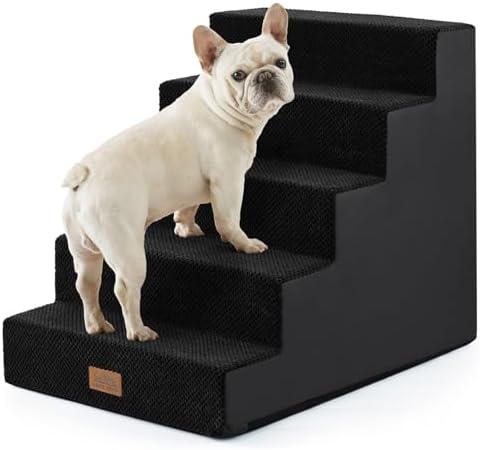 COZY KISS Dog Stairs for Small Dogs, 5 Step Pet Stairs for Beds & Couches by COZYKISS