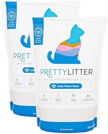 PrettyLitter Health Monitoring Cat Litter, Lotus Flower, 2-Pack, 6 lb. Bags by PrettyLitter