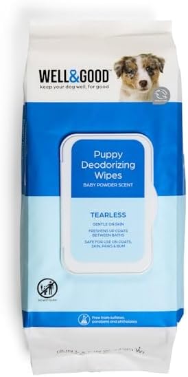 Well & Good Puppy Deodorizing Wipes Count of 100