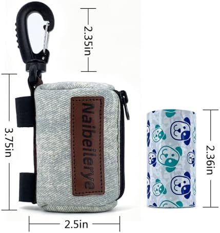 Dog Poop Bag Holder for Leashes doggie bag holder(Light denim) - Image 2