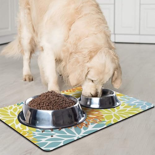 Dog Food Mat for Floors, Absorbent Pet Cat Food Bowl Mat, 16x24 in - Image 3