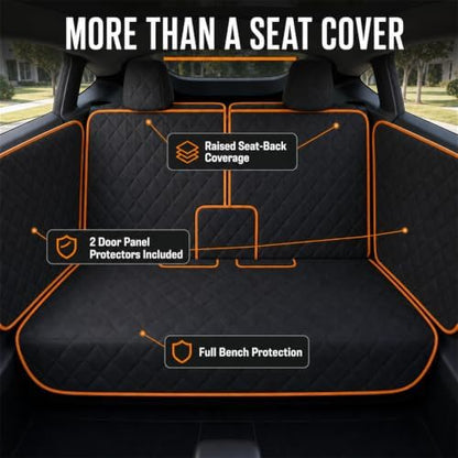 Back Seat Cover Compatible with Tesla Model Y, Custom-Fit Waterproof Bench Protector with 2 Door Covers, Nonslip Dog Seat Liner for Pets and Kids, No Chemical Odor, Black - Image 2