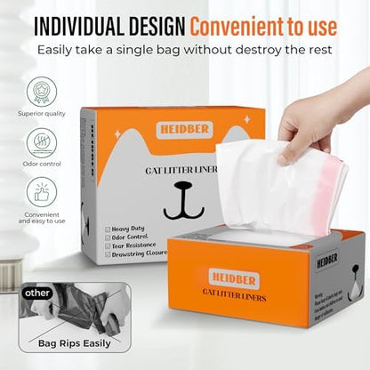 Drawstring Cat Litter Box Liners 100 Pack-Robot Litter Liner Bags for Robot 3 and 4 Cleanpethome/PETKIT PuraX PuraMax Self-cleaning Cat Litter Box Bag Heavy Duty Litter Box Robot Waste Bags - Image 4