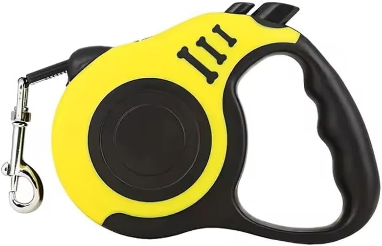 16 ft Retractable Pet Leash Dog Leash Automatic Durable with Non-Slip Handle, Suitable for Small and Medium-Sized Dogs (Yellow) by Unknown