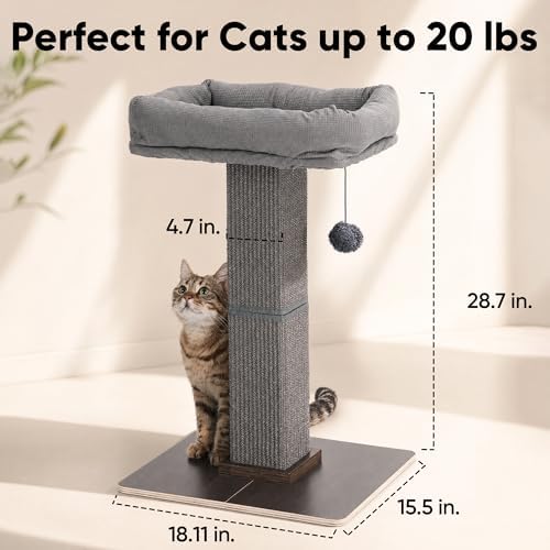 FUKUMARU Retro-Style Cat Scratching Post with Perch for Indoor Adult Cats - Image 6