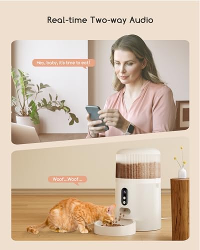 Automatic Cat Feeder with Camera, 3MP HD Video & Night Vision, 5G/2.4G WiFi Smart Pet Feeder with APP Control, 2-Way Audio, Motion Alerts, Low Food Sensor, Timed Cat Feeder for Cats & Dogs, 4L - Image 4
