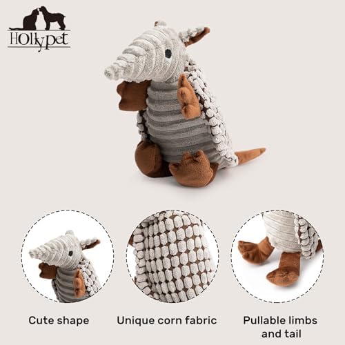 Hollypet Armadillo Squeaky Puppy Dog Toys for Small Medium Dogs, 8" - Image 3