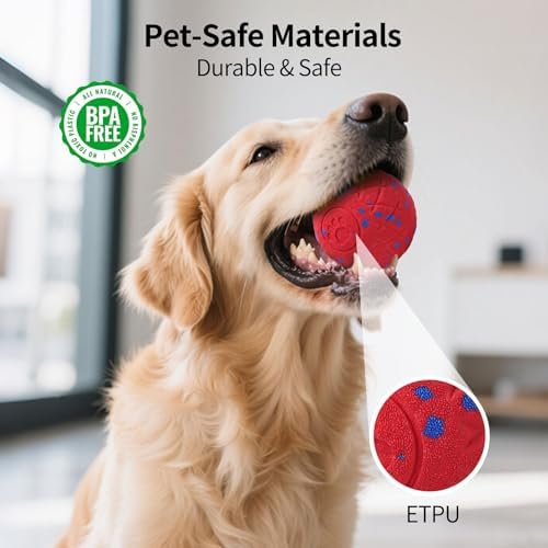 SCHITEC Interactive Dog Toy Ball, Automatic Moving & Bouncing Ball (Red) - Image 4