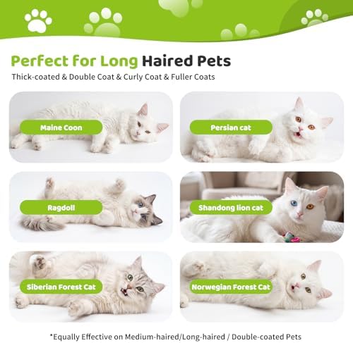 3-in-1 Cat Brush for Long Hair Cats, Dematting & Deshedding Tool - Image 4