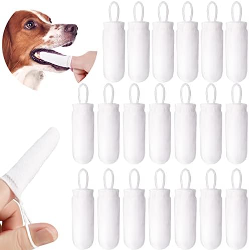 Chunful 20 Pcs Dog Fingerbrush Microfiber Full Soft Finger Pet Toothbrush by Chunful