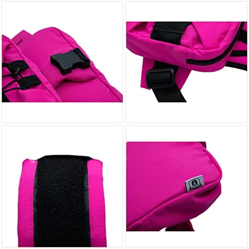Lovelonglong Medium Large Dog Backpack, Outdoor Hound Saddle Bag with Side Pockets, Adjustable Tactical Pack for Hiking Travel Camping Training Rosered M - Image 4