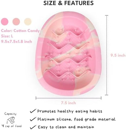 CHEWFFON Dog & Cat Lick Mat Bowls with Suction Cups, Cotton Candy - Image 3