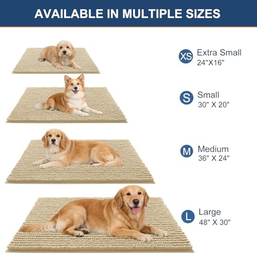 OLANLY Dog Door Mat for Muddy Paws 47x20, Extra Absorbent Chenille Mud Mat - Image 2