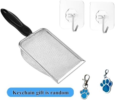 Cat Litter Scoop, Stainless Steel Cats Sturdy Mesh Scooper Kitty Metal Scooper Long Handle Scooper Shovel Sifter for All Litter Types Metal Cat Scooper for Litter Box - Image 7